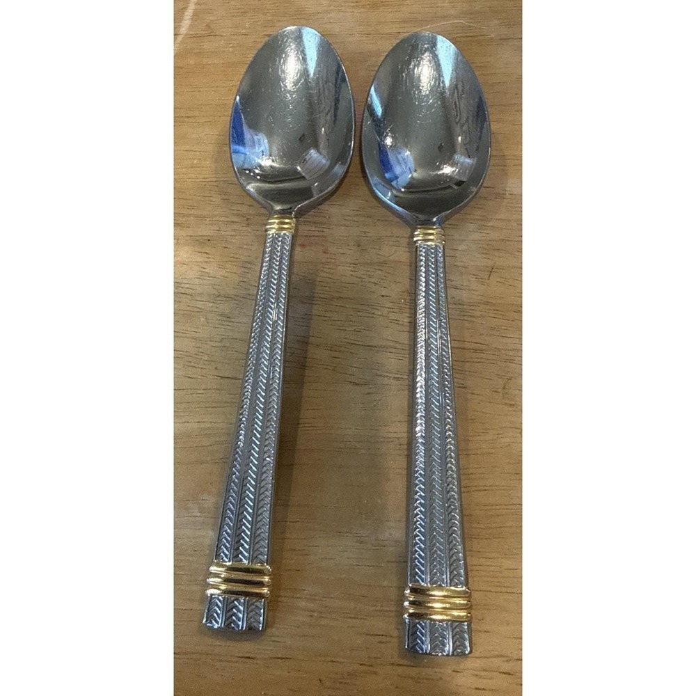 Ralph Lauren Golden Wainwright Stainless Steel Set Of 2 Soup‎ Spoon Spoons 1991